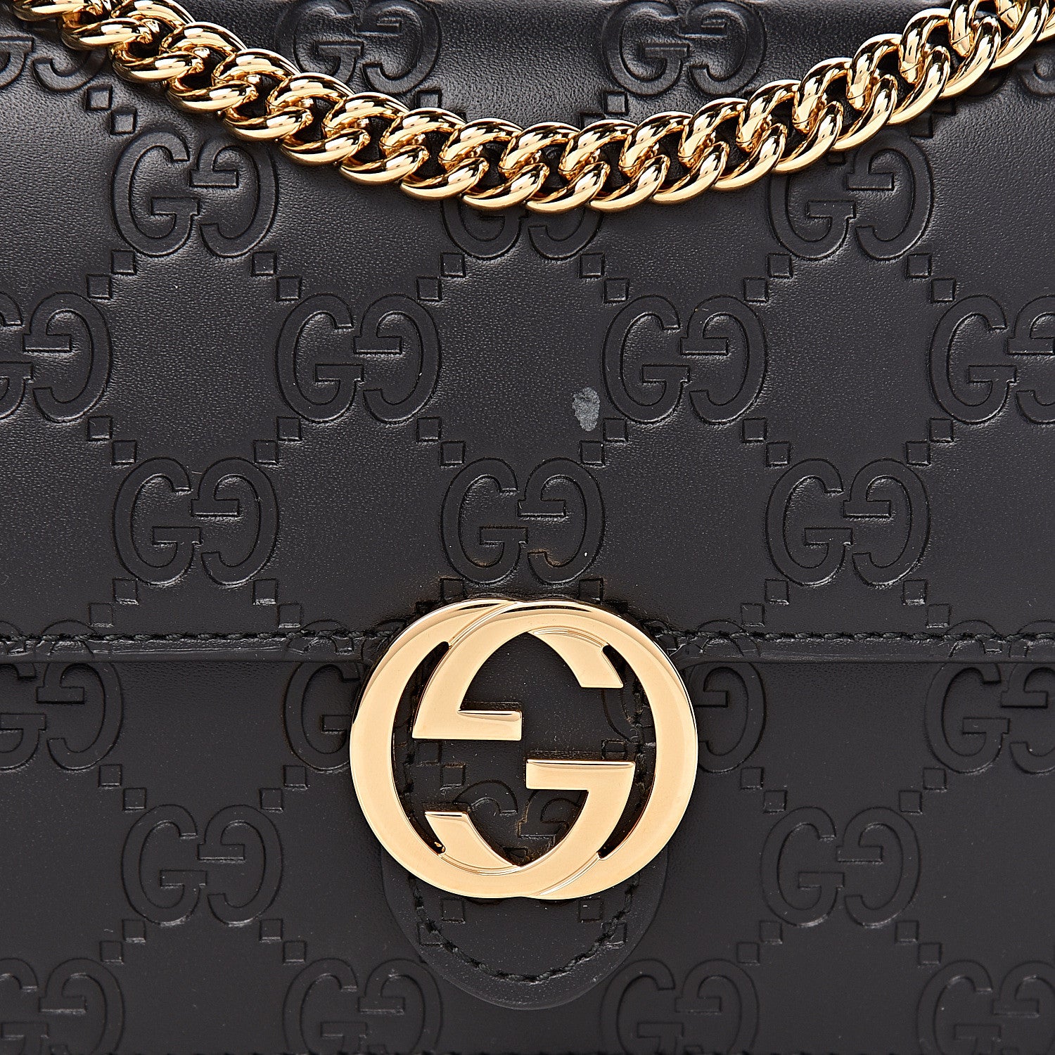 Gucci Guccissima Icon Chain Wallet Black 8 of 10