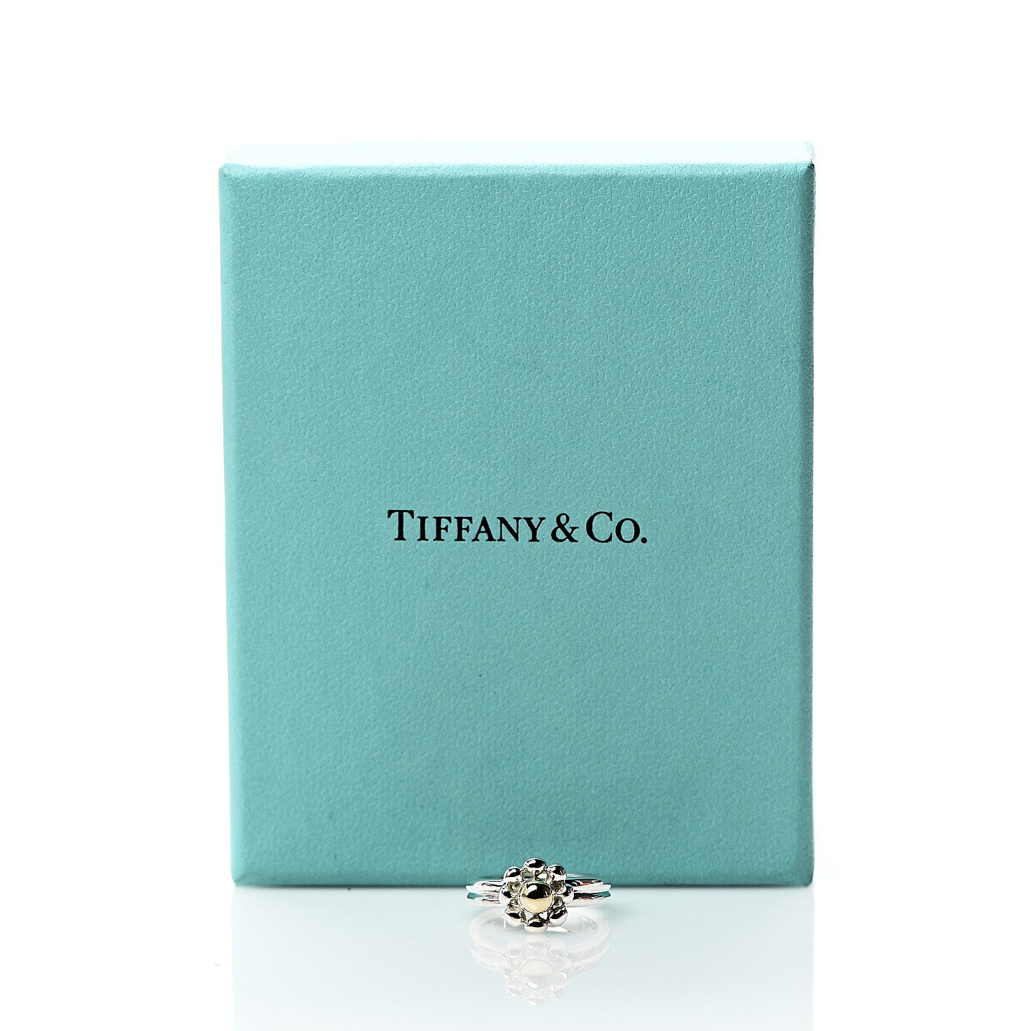 Tiffany Sterling Silver 18K Yellow Gold Paloma Picasso Jolie Flower Ring 5 of 5