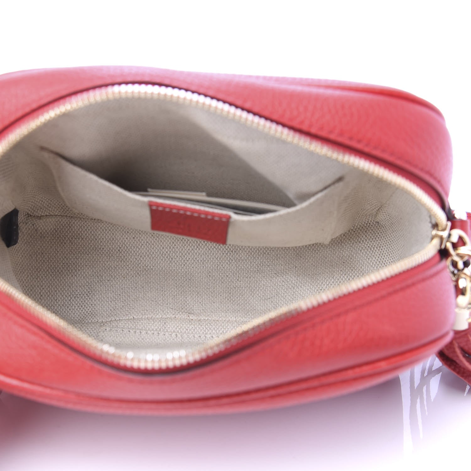 Gucci Pebbled Calfskin Small Soho Disco Bag Vibrant Red 5 of 14