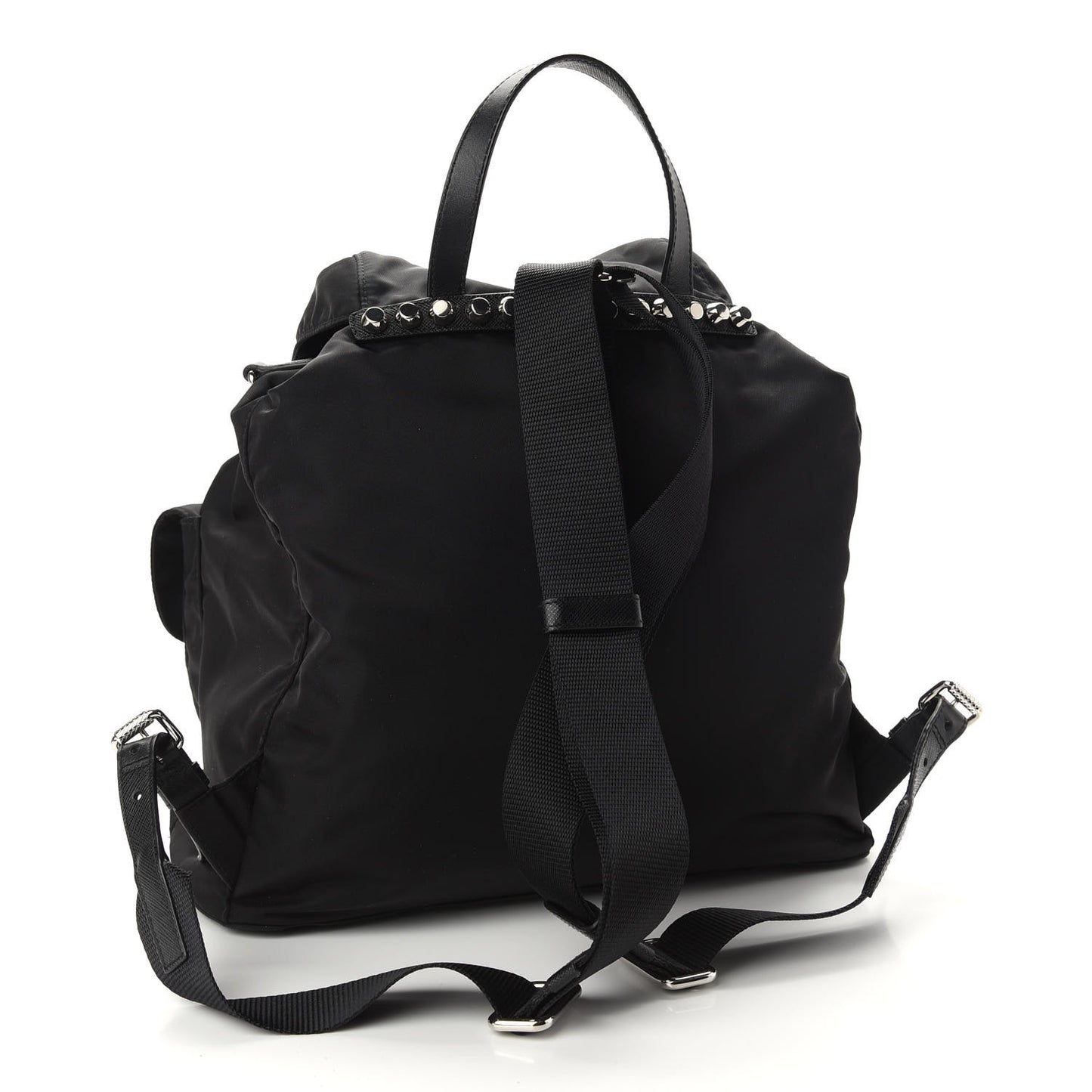 Nylon New Vela Studded Backpack Black