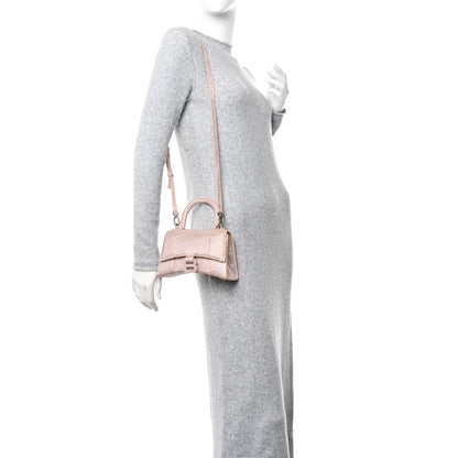 Balenciaga Strass Suede Hourglass Top Handle Bag XS Rose Gold 2 of 11