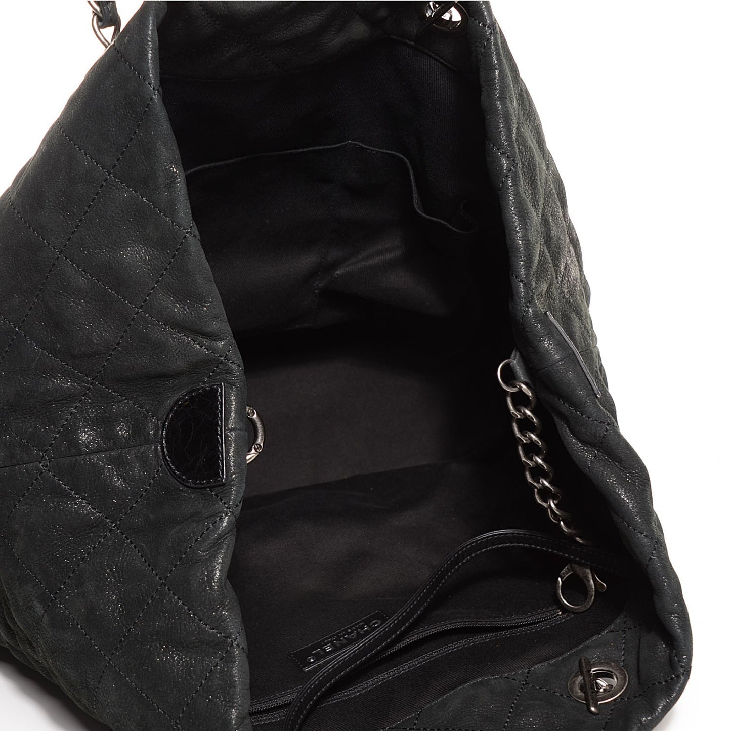 Iridescent Calfskin VIP Large Tote Black