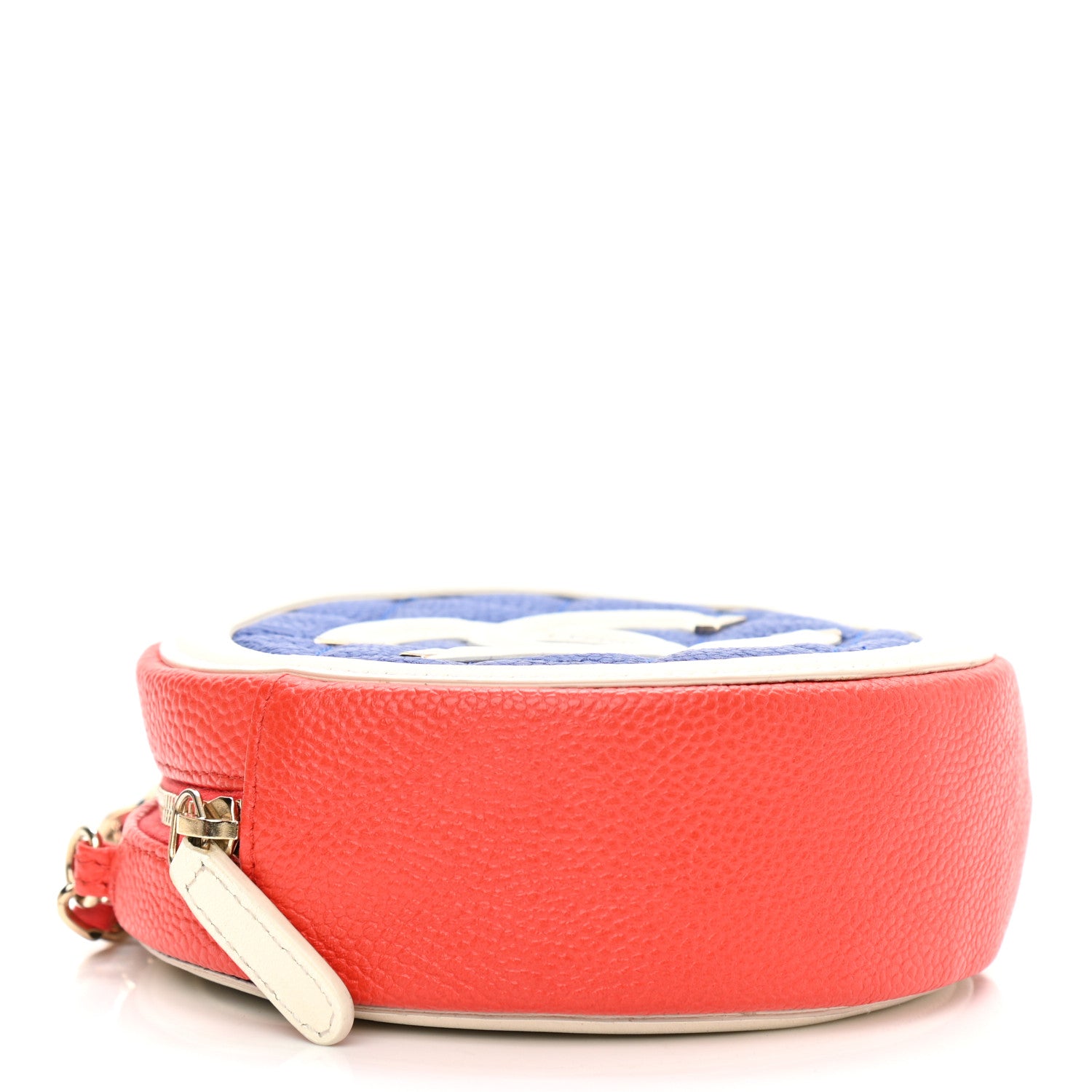 Chanel Caviar Quilted Round Filigree Crossbody Blue White Red 4 of 8