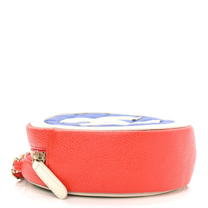 Chanel Caviar Quilted Round Filigree Crossbody Blue White Red 4 of 8