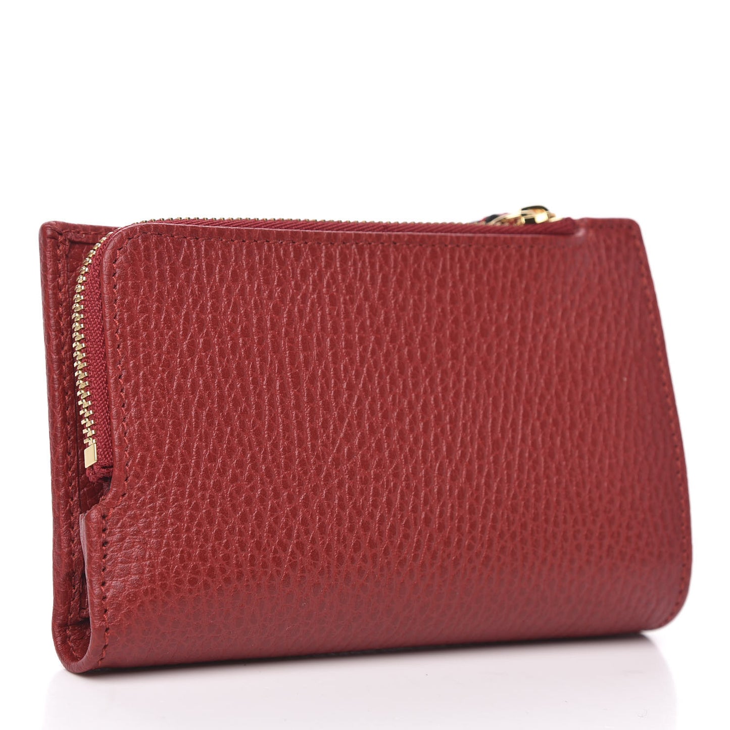 Dollar Calfskin GG Marmont Zipped Wallet Hibiscus Red