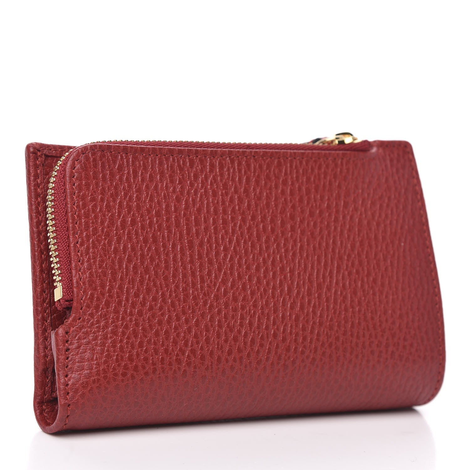 Gucci Dollar Calfskin GG Marmont Zipped Wallet Hibiscus Red 3 of 8