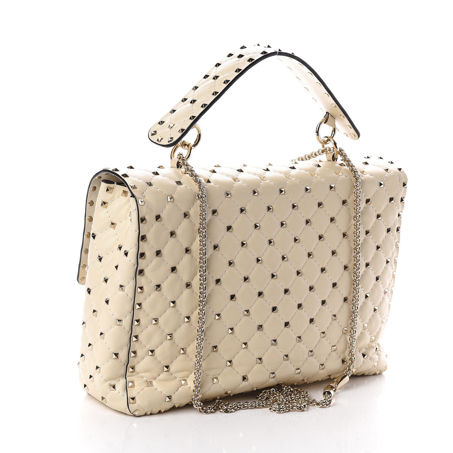 Valentino Garavani Nappa Maxi Rockstud Spike Shoulder Bag Light Ivory 2 of 7