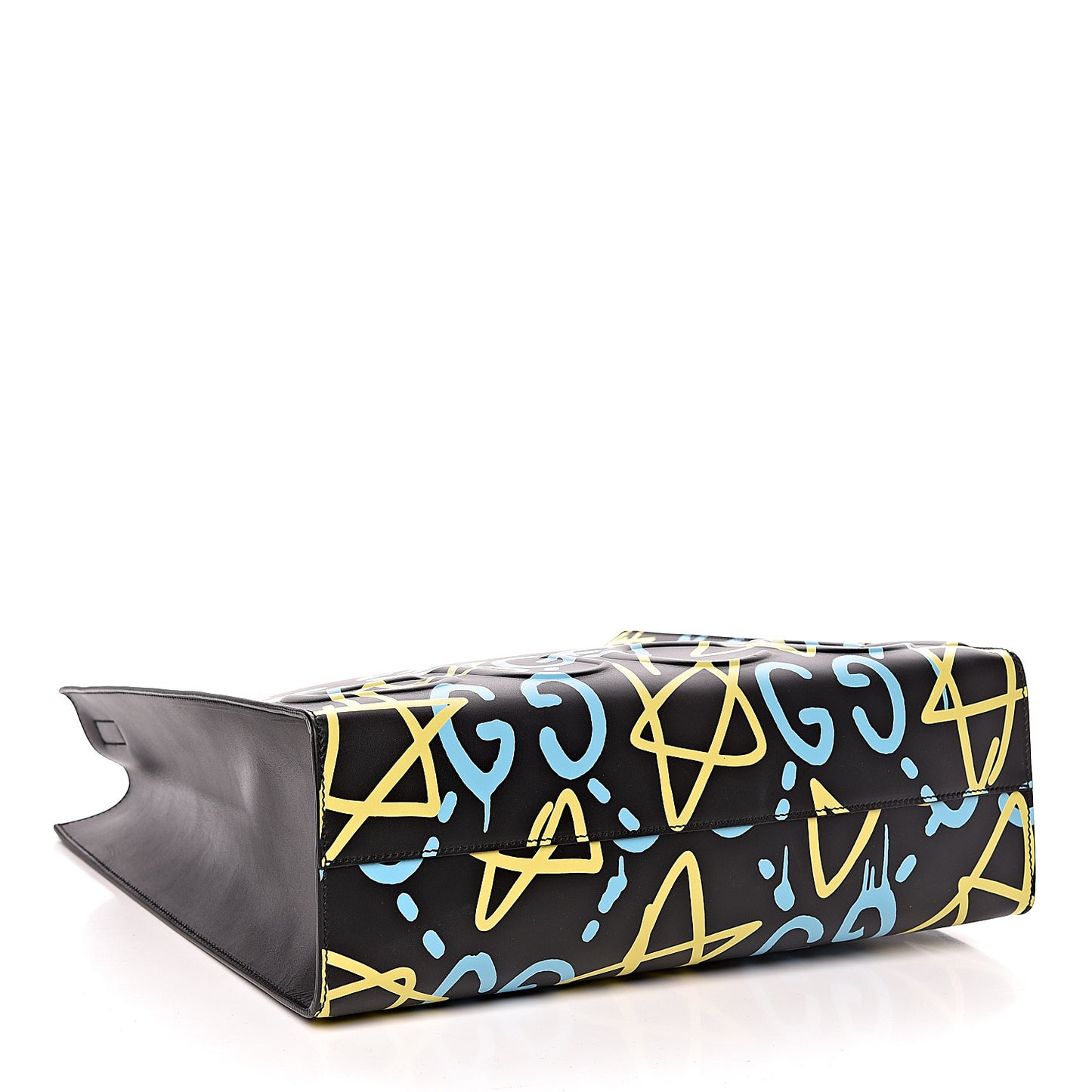 Calfskin GucciGhost Medium XL Tote Black New Acquamarine