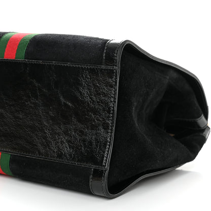 Gucci Suede Patent GG Web Medium Ophidia Tote Bag Black 10 of 10