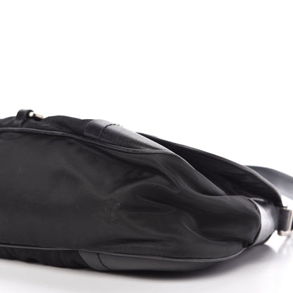 Prada Tessuto Nylon Calfskin Shoulder Bag Black 7 of 14