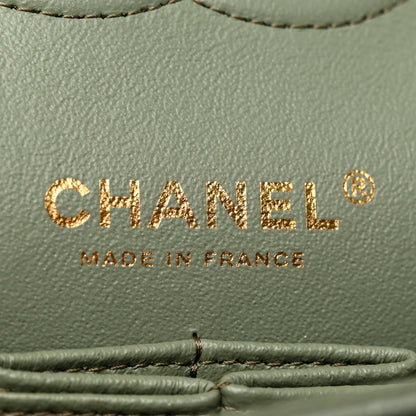 Chanel Iridescent Caviar Quilted Medium Double Flap Light Green 5 of 11