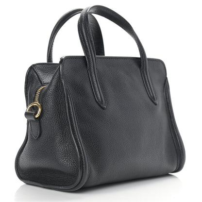 Alexander McQueen Pebbled Calfskin Mini Skull Padlock Zip Around Tote Black 2 of 12