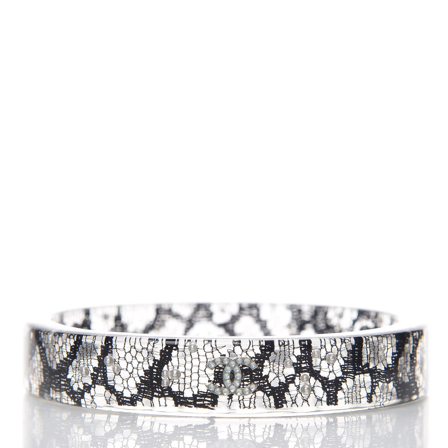 Resin Lace CC Bangle Transparent