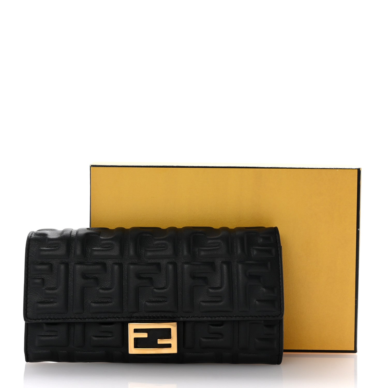 Fendi Nappa Matisse FF Embossed Continental Wallet Black 8 of 8