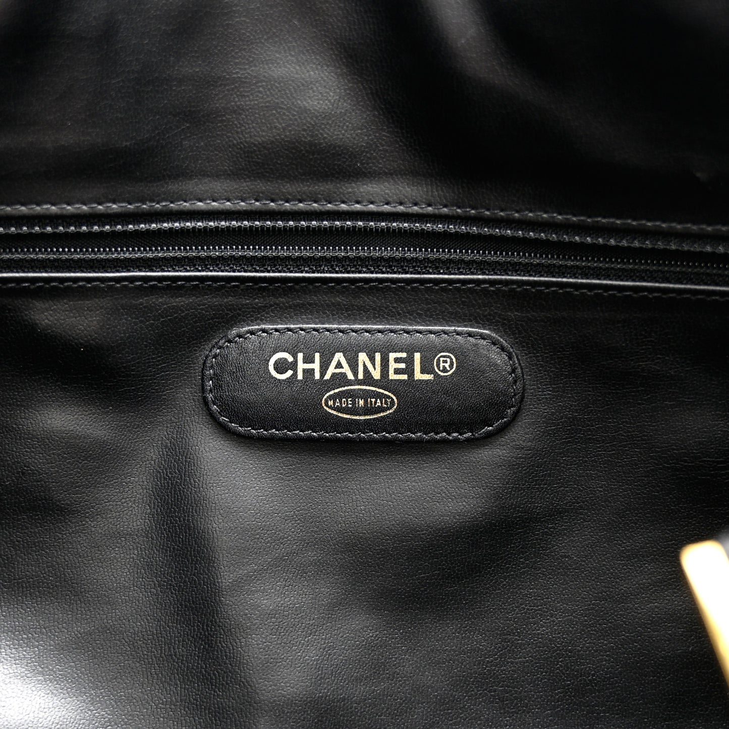 Lambskin Stitched Duffle Travel Bag Black