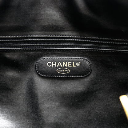 Chanel Lambskin Stitched Duffle Travel Bag Black 5 of 14