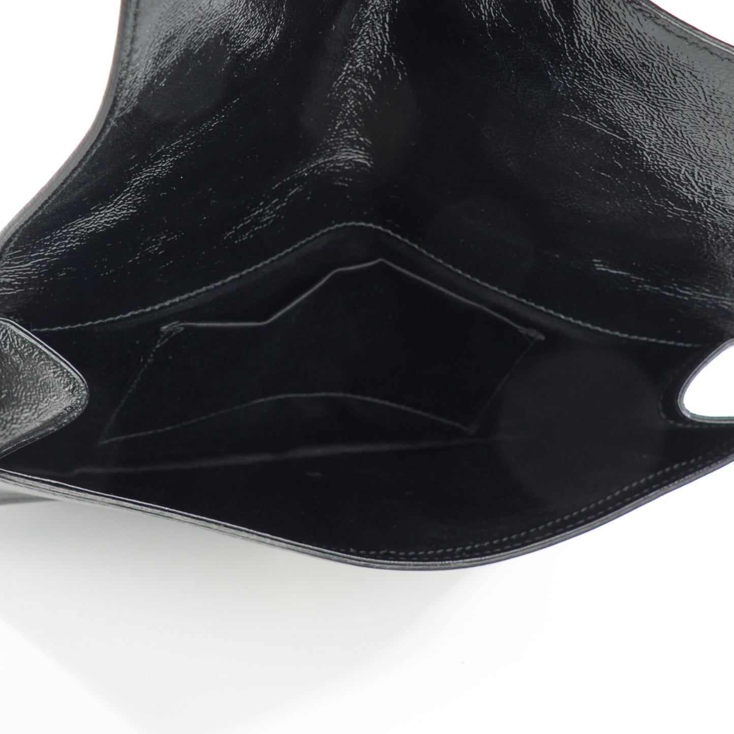 Textured Patent Monogram Large Belle De Jour Clutch Black