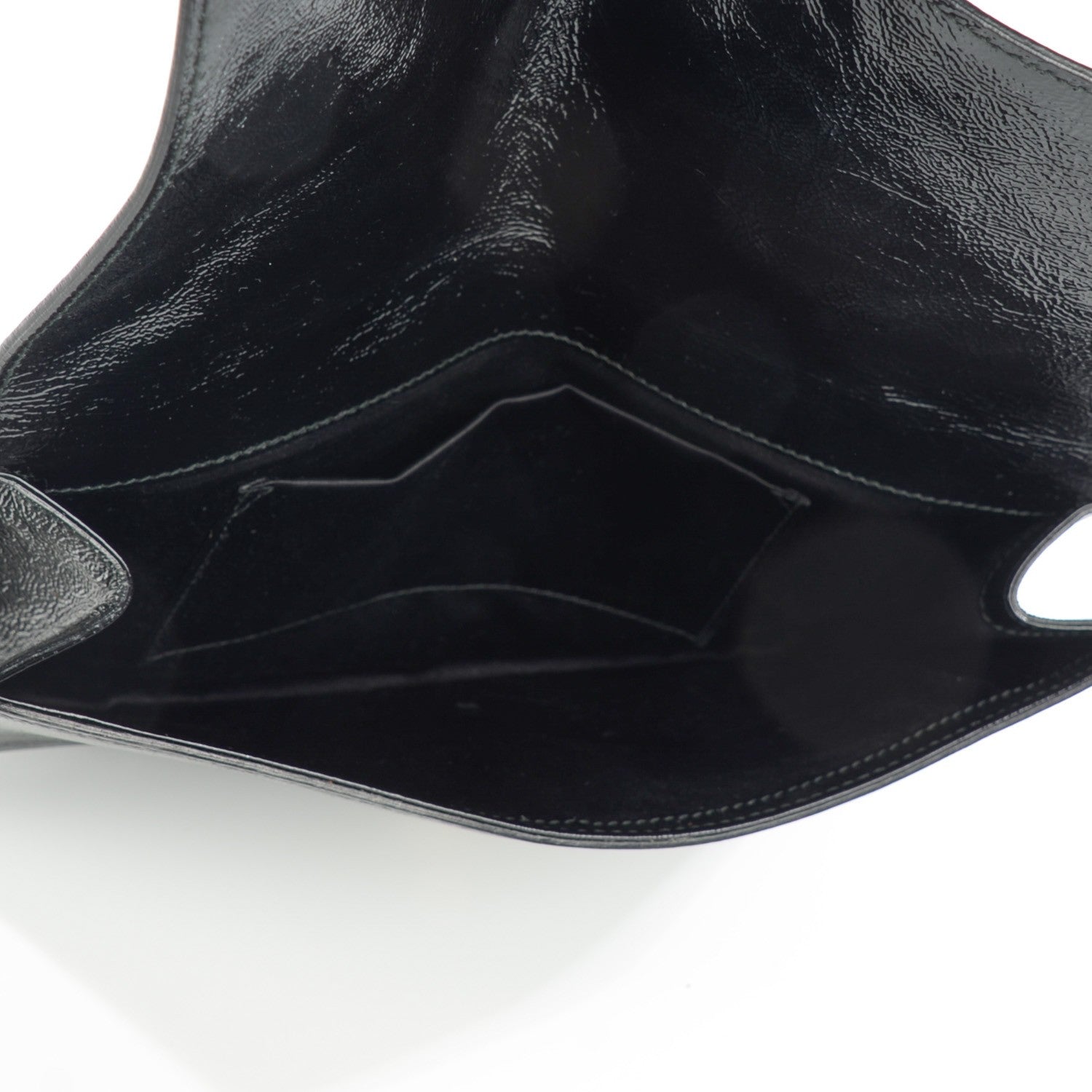 Saint Laurent Textured Patent Monogram Large Belle De Jour Clutch Black 5 of 7