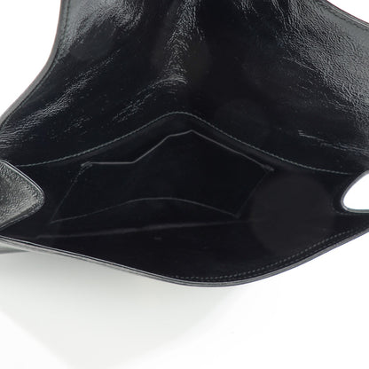 Saint Laurent Textured Patent Monogram Large Belle De Jour Clutch Black 5 of 7