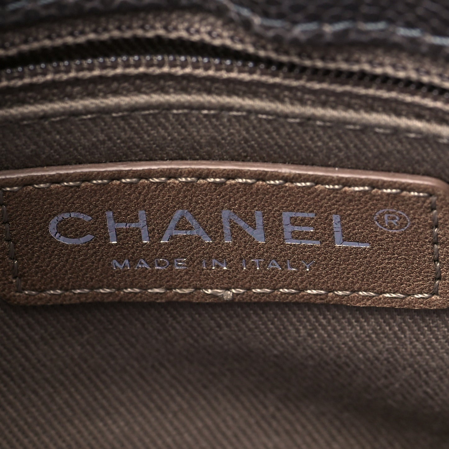 Glazed Caviar Flap Khaki