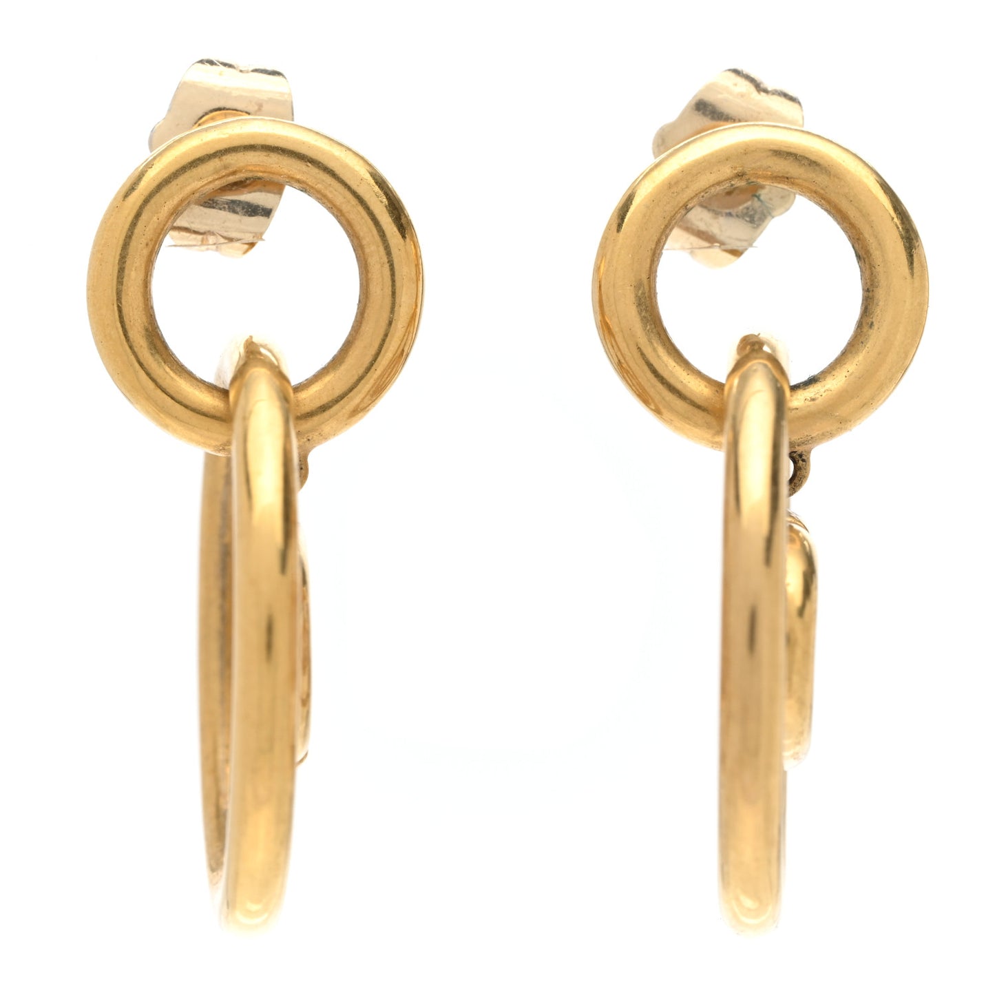 Metal CD Navy Earrings Gold