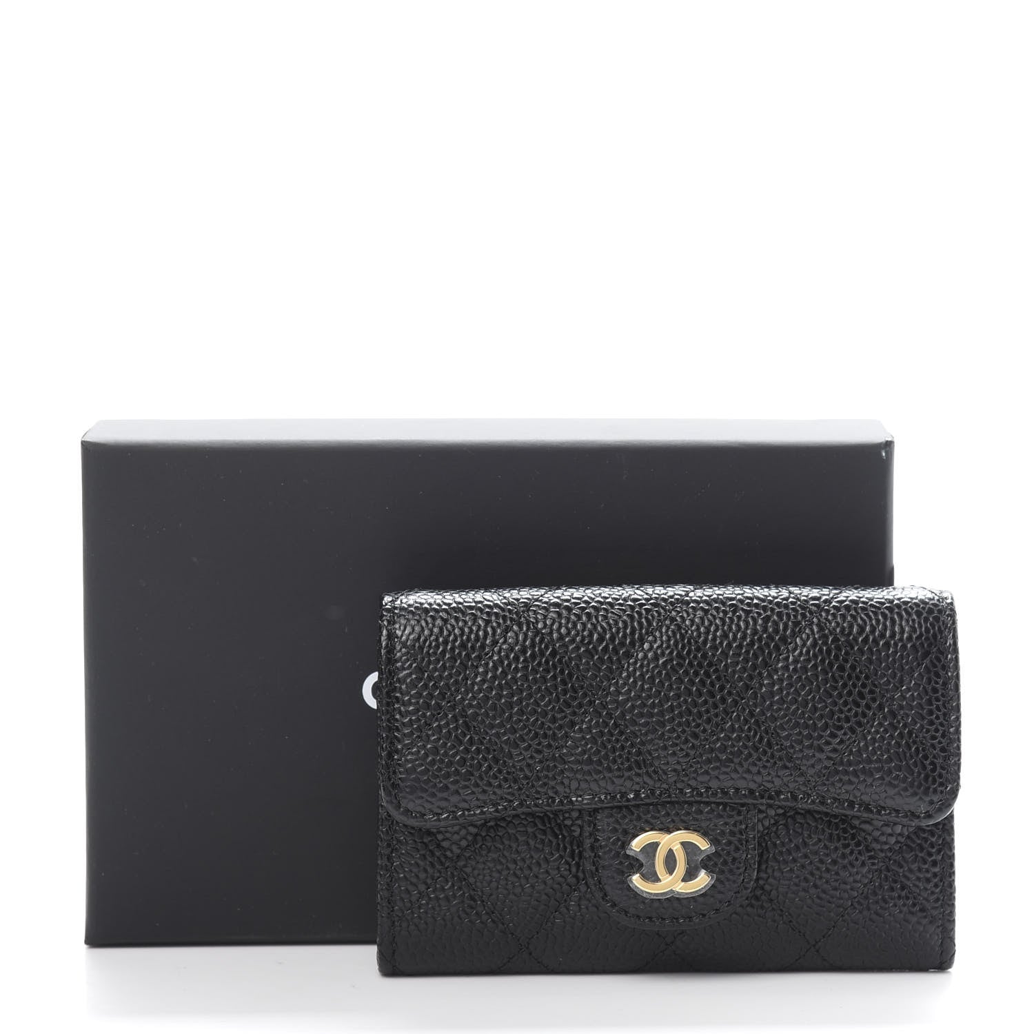Chanel Caviar Quilted Flap Card Holder Wallet Black 11 of 11