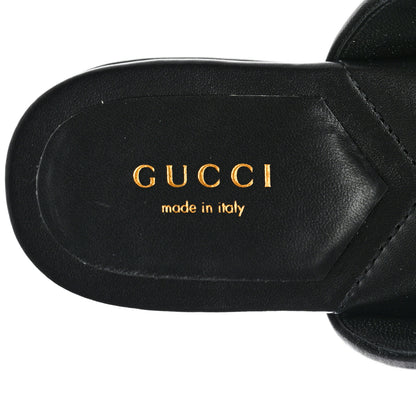 Gucci Nappa Charlotte Double G Marmont Thong Sandals 37 Black 7 of 9