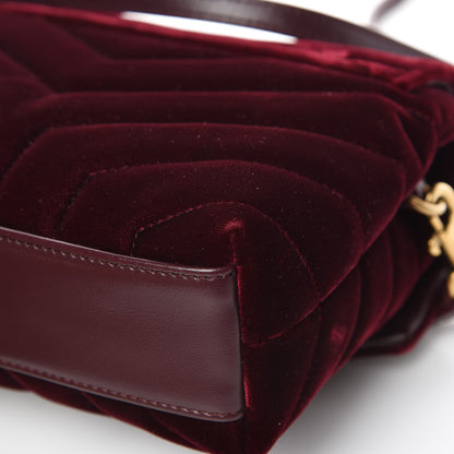 Saint Laurent Velvet Y Quilted Monogram Toy Loulou Crossbody Bag French Burgundy 11 of 15