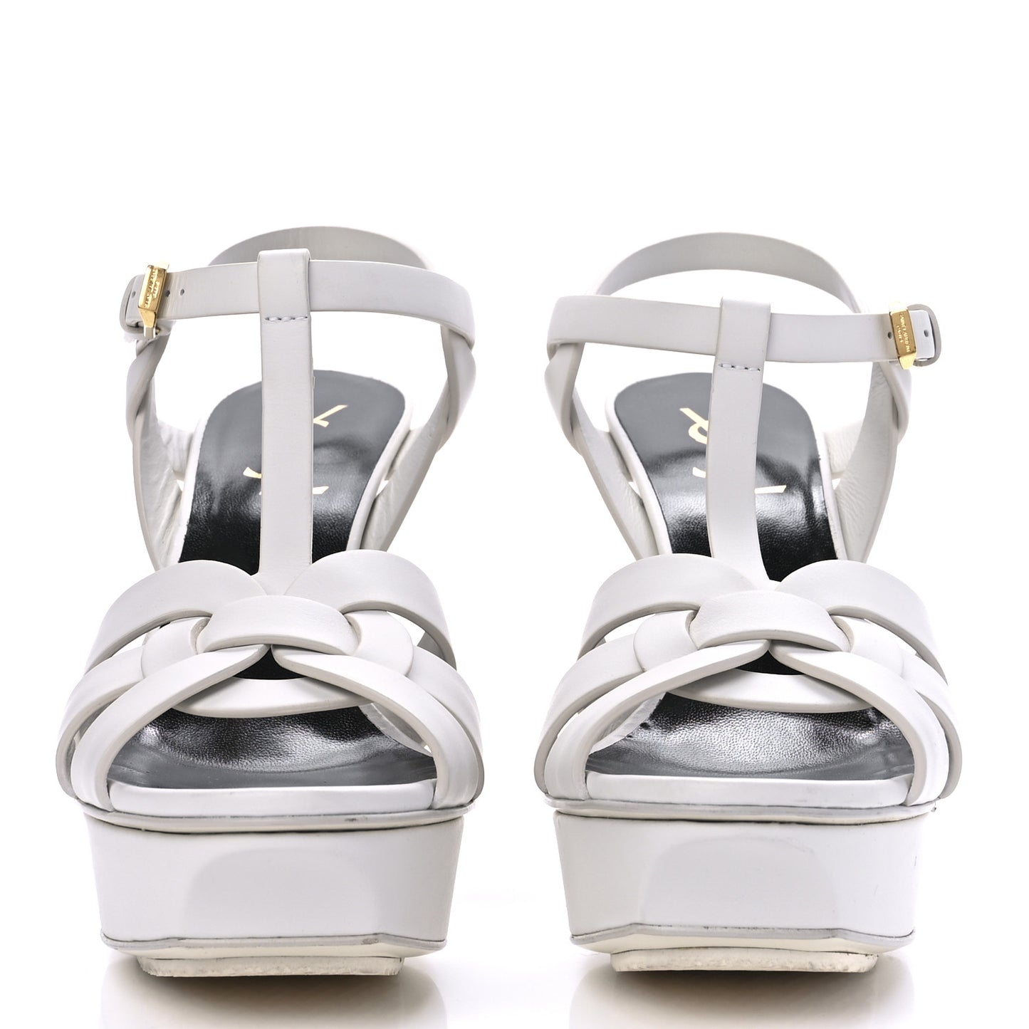Calfskin Tribute 75 Platform Sandals 38.5 White