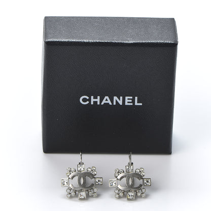 Chanel Crystal CC Earrings Silver 5 of 5