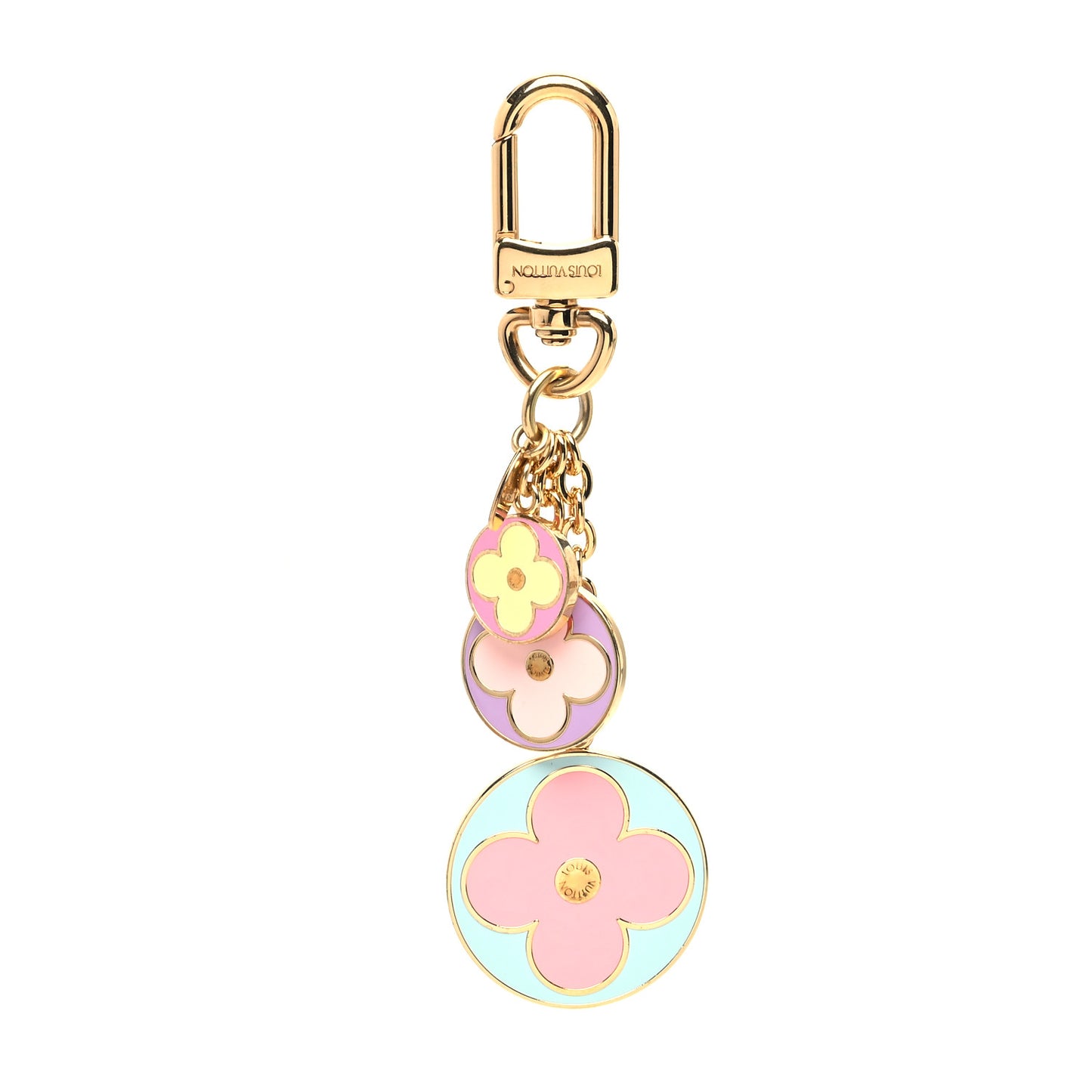 Spring Bag Charm Key Holder Gold