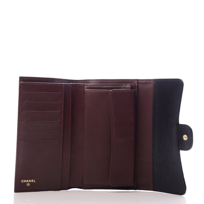 Chanel Lambskin Quilted Large Flap Wallet Black 4 of 7