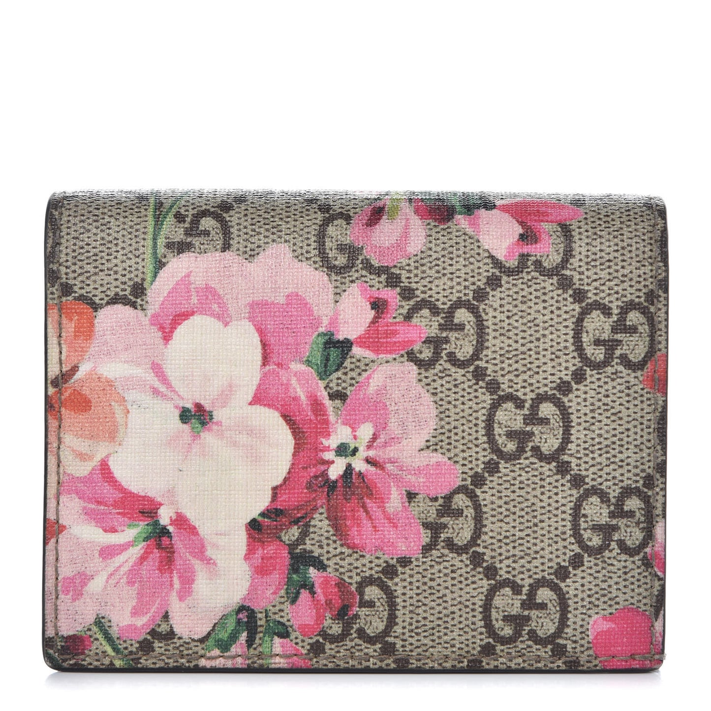 GG Supreme Monogram Blooms Card Case Beige Multicolor Dry Rose