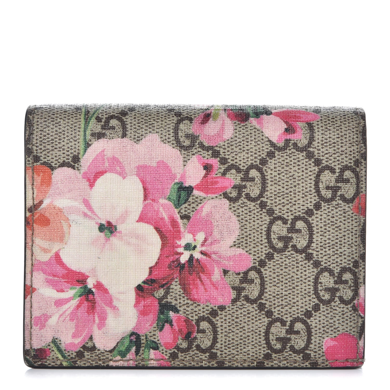 Gucci GG Supreme Monogram Blooms Card Case Beige Multicolor Dry Rose 1 of 8