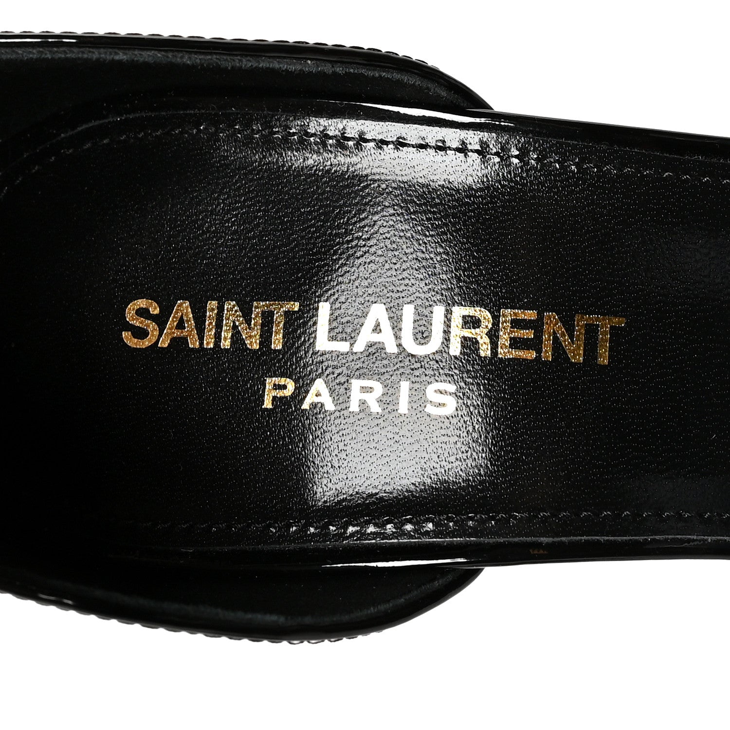 Saint Laurent Patent Calfskin Opyum 110 Sandals 38.5 Black 7 of 8