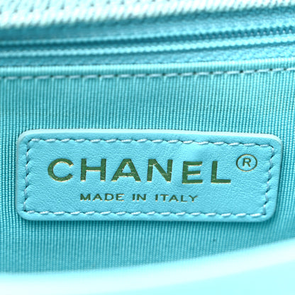 Chanel Denim Quilted Small Messenger Flap Neon Blue 6 of 10