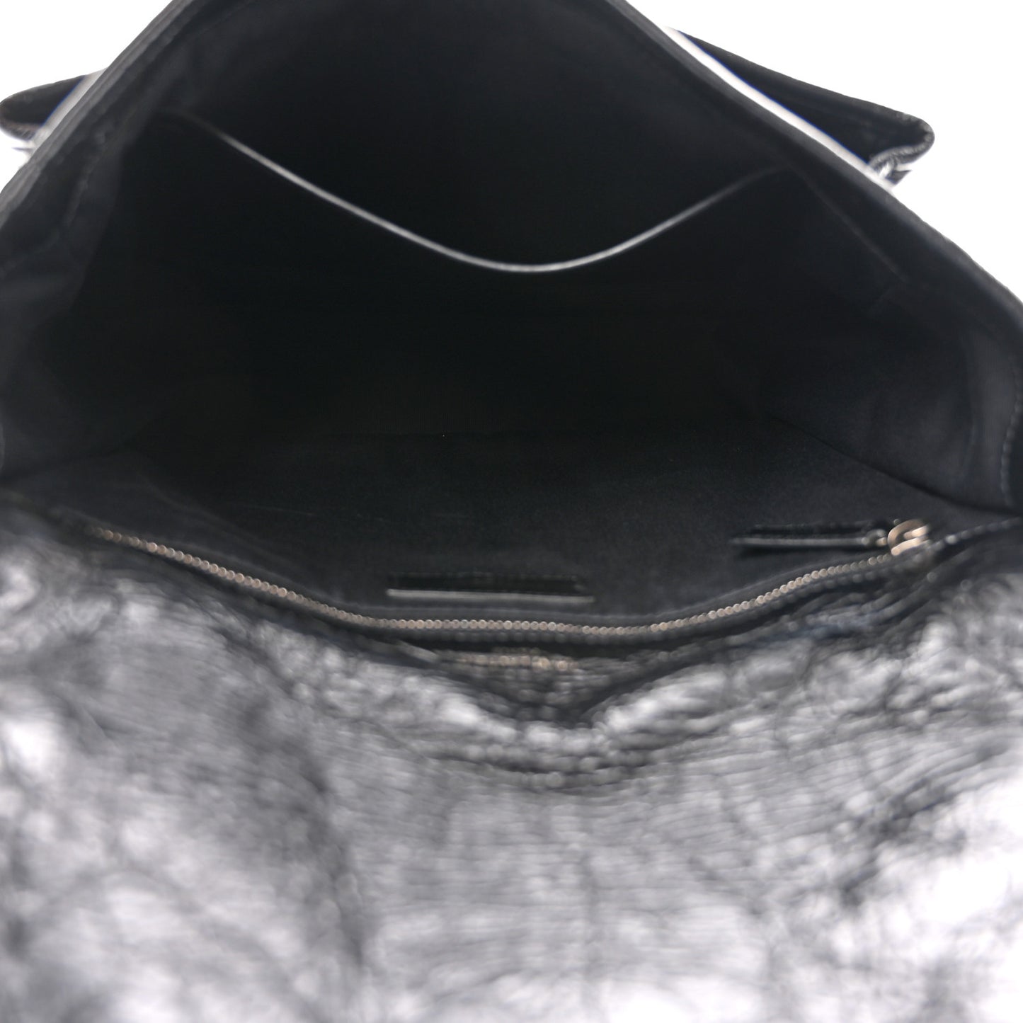 Crinkled Calfskin Matelasse Monogram Medium Niki Chain Satchel Black