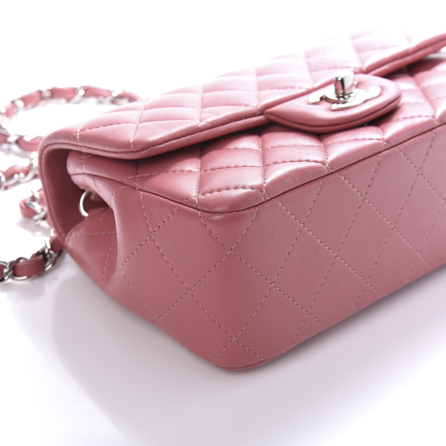 Chanel Lambskin Quilted Mini Rectangular Flap Pink 8 of 11