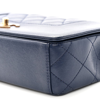 Chanel Sheepskin Quilted Medium Vintage Mademoiselle Flap Dark Navy 10 of 10