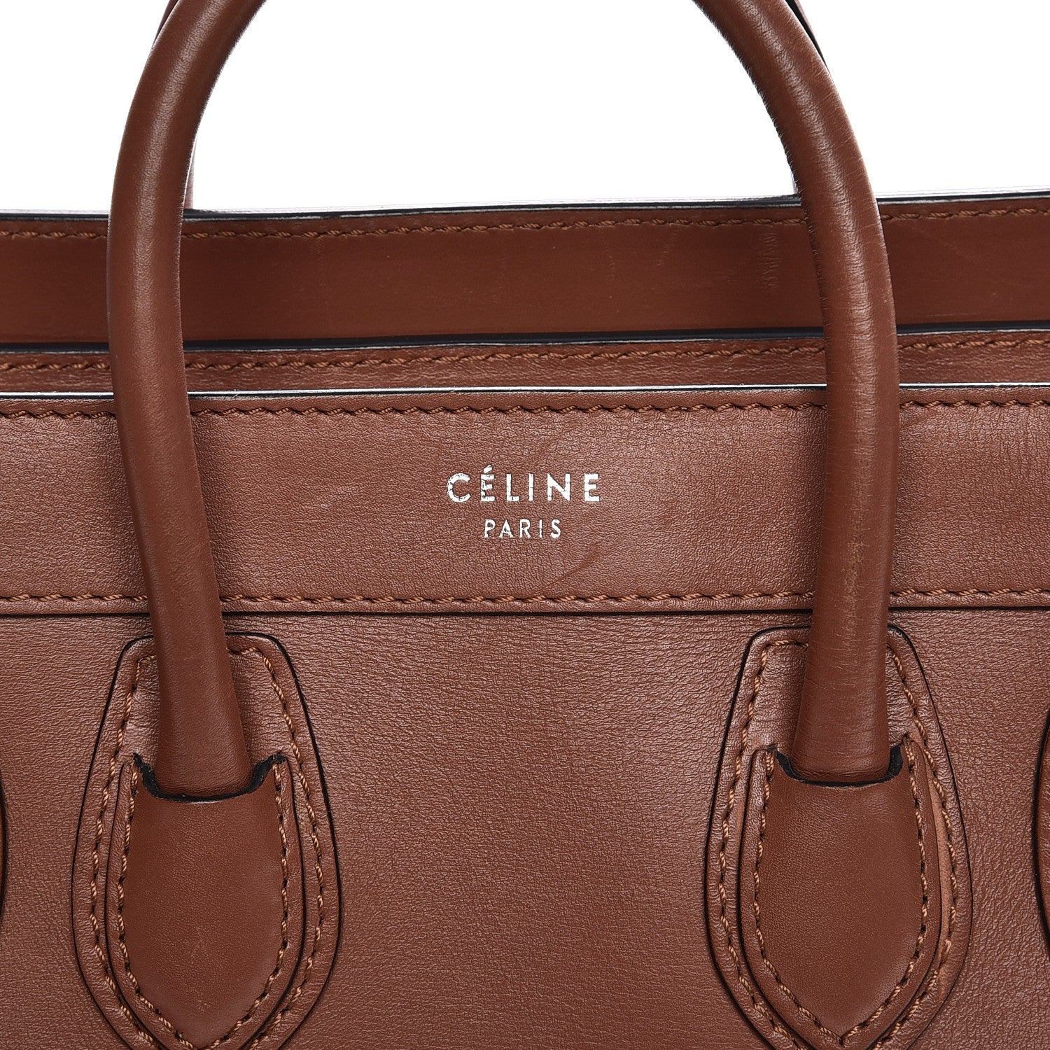 Celine Smooth Calfskin Nano Luggage Sienna 9 of 13
