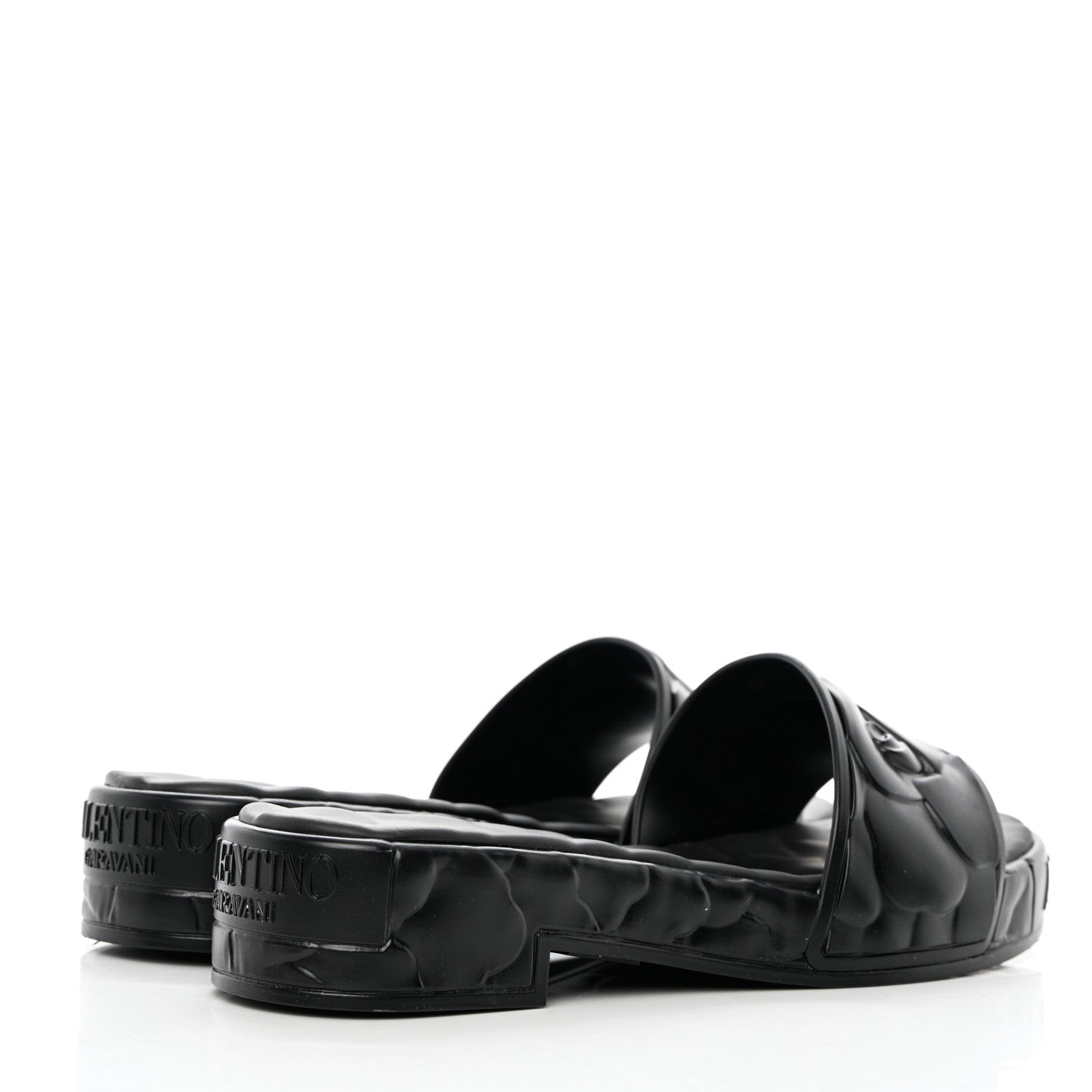 Valentino Garavani Rubber Atelier 03 Rose Edition 25/40mm Platform Slide Sandals 40 Black 7 of 12