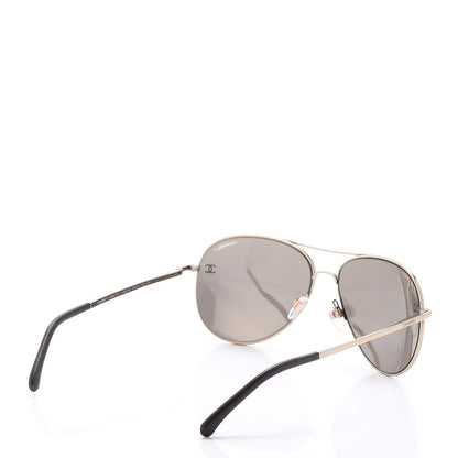 Chanel CC Aviator Sunglasses 4189-T-Q Gold 4 of 8