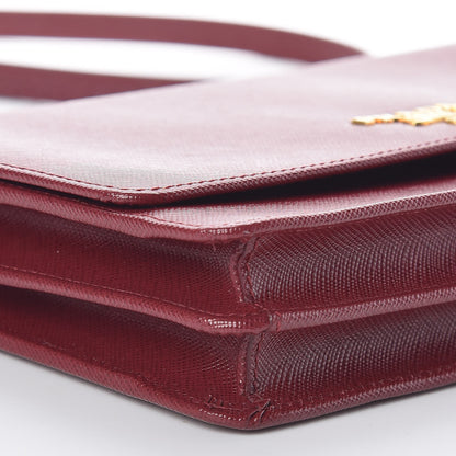 Prada Saffiano Metal Flap Wallet with Strap Cherry 7 of 9