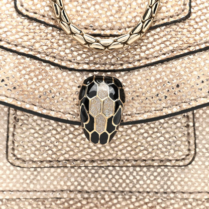 Bulgari Metallic Calfskin Serpenti Forever Miniature Bag Charm Light Gold Sea Salt Coral 7 of 10