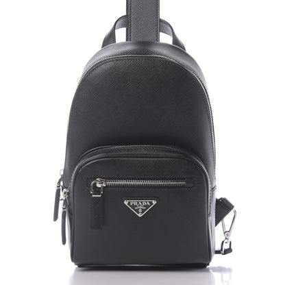 Prada Saffiano Sling Backpack Black 10 of 10