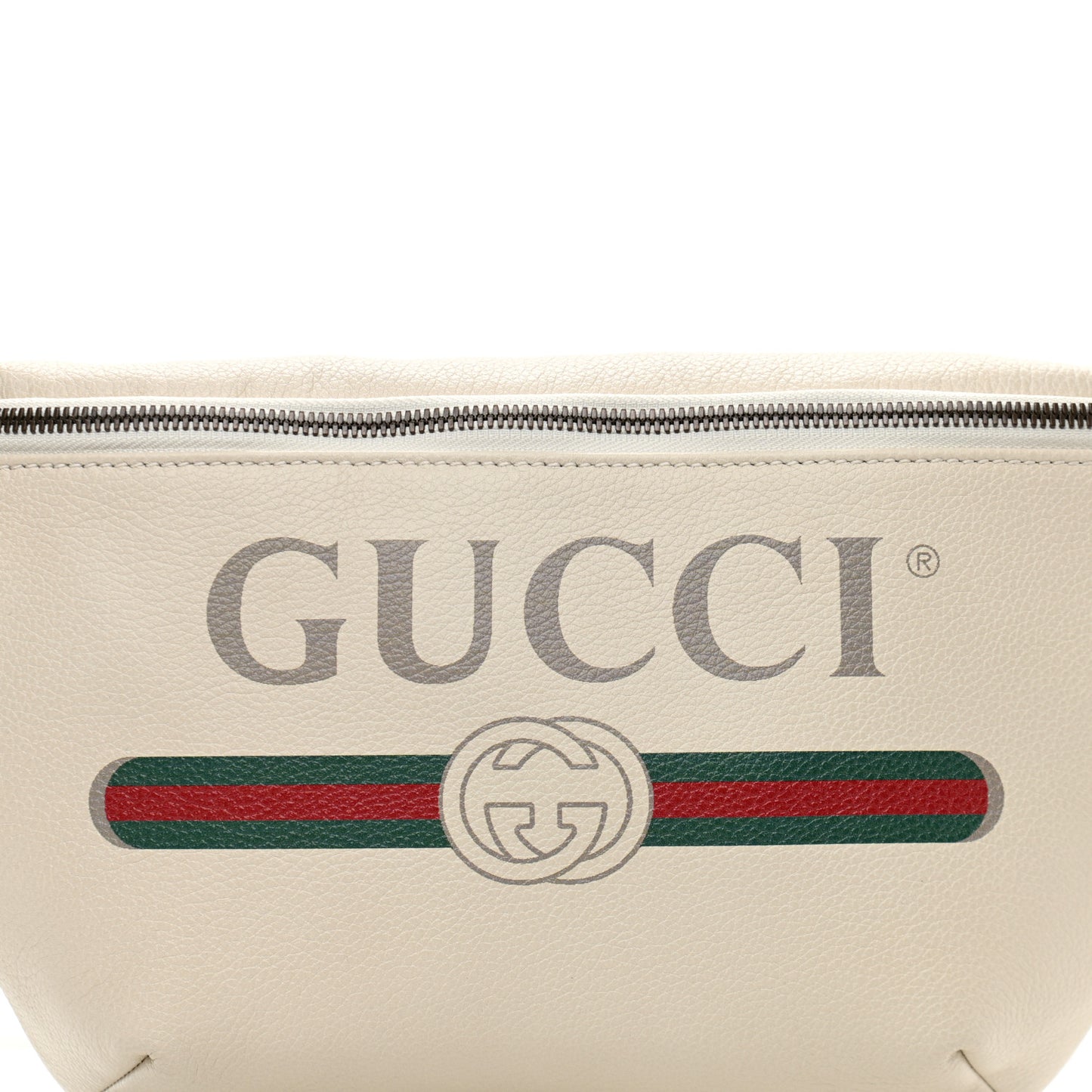 Grained Calfskin Logo Belt Bag White