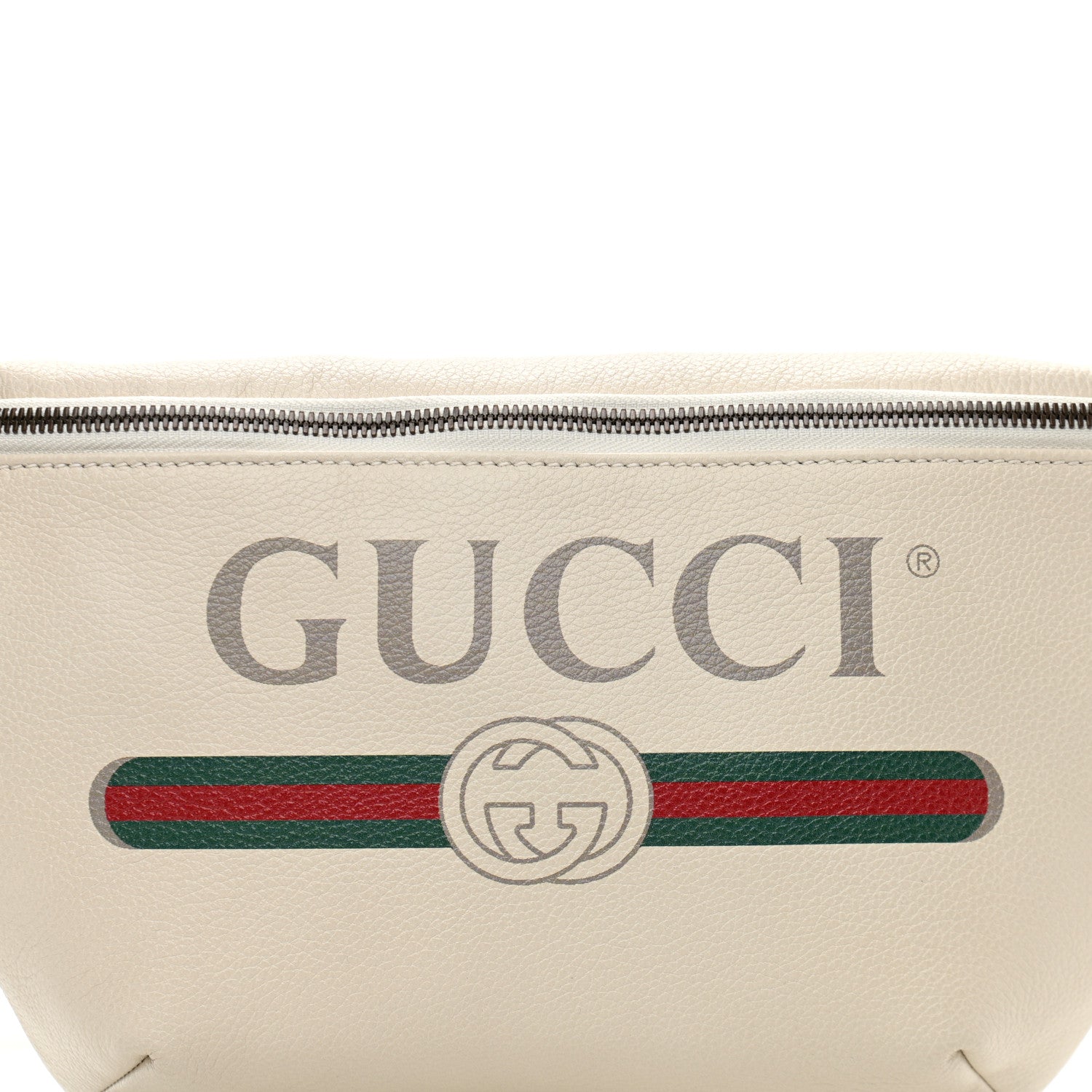 Gucci Grained Calfskin Logo Belt Bag White 8 of 10
