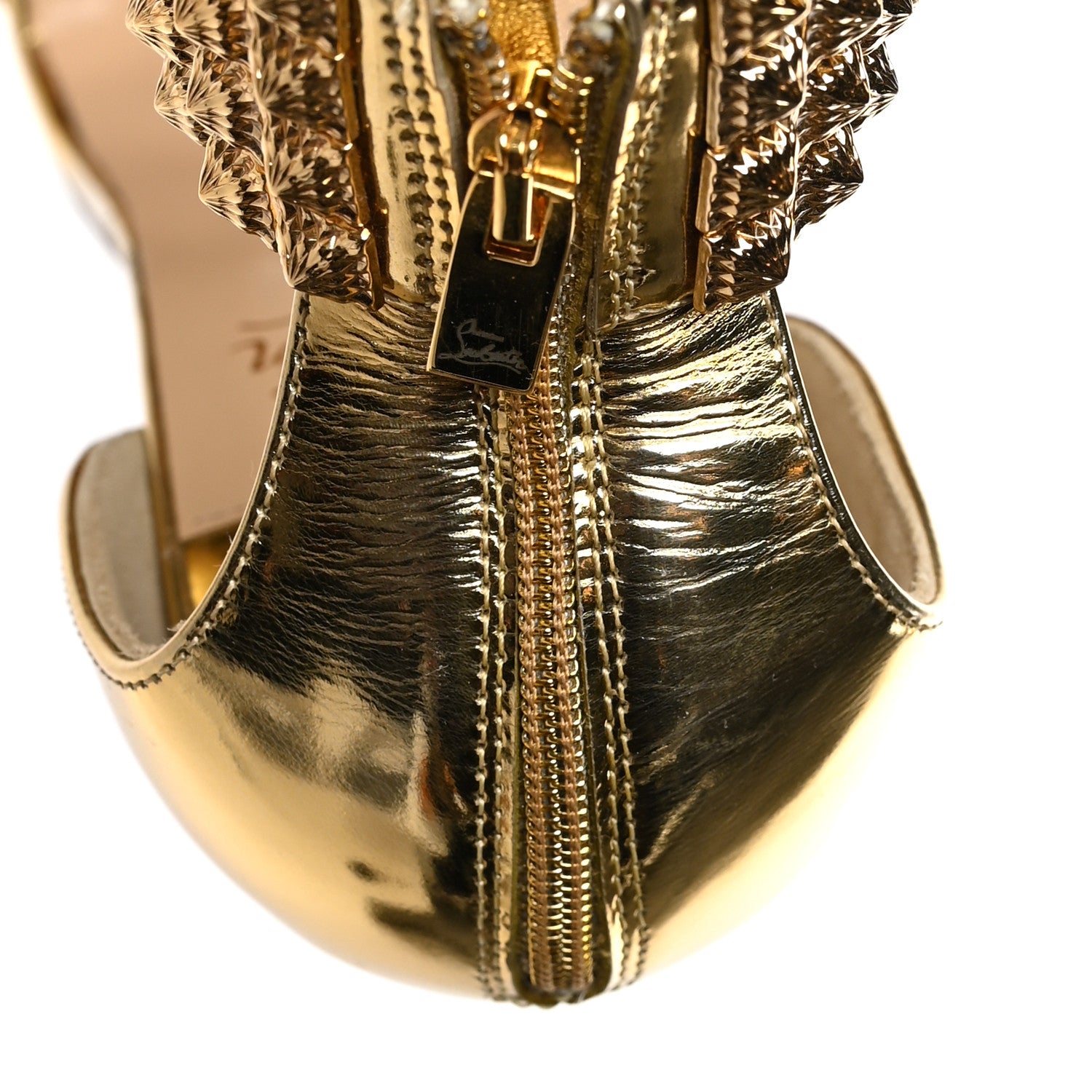 Christian Louboutin Specchio Priyadora 100 Studded Sandals 38 Version Gold 8 of 8