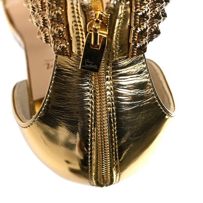 Christian Louboutin Specchio Priyadora 100 Studded Sandals 38 Version Gold 8 of 8