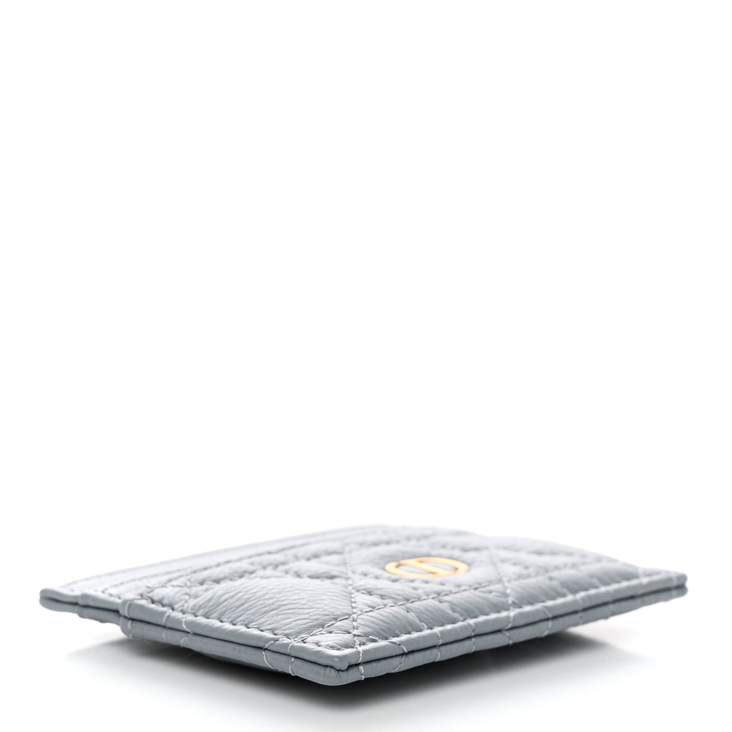 Supple Calfskin Cannage Caro Five-Slot Card Holder Cloud Blue